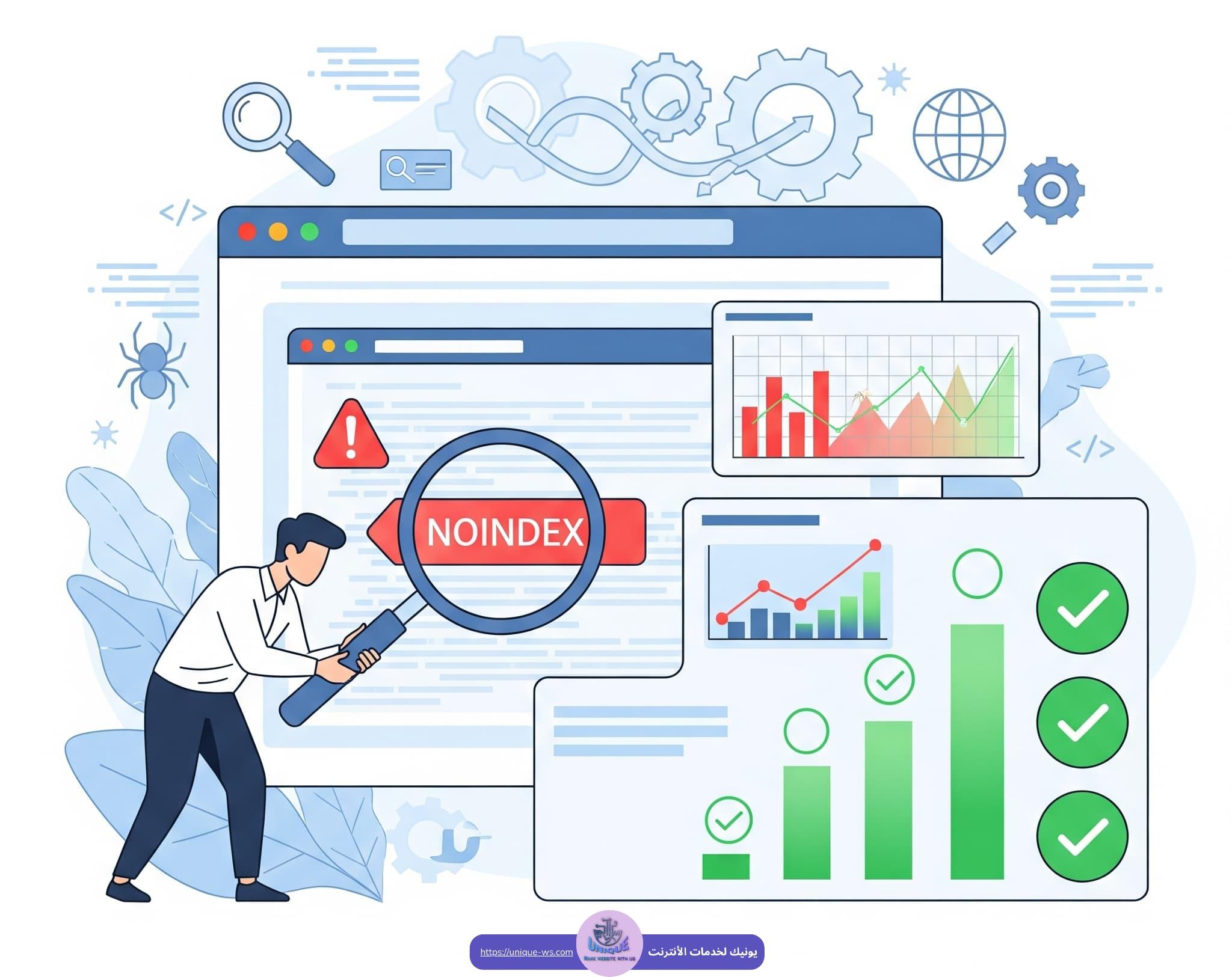 فحص Noindex واصلاحها