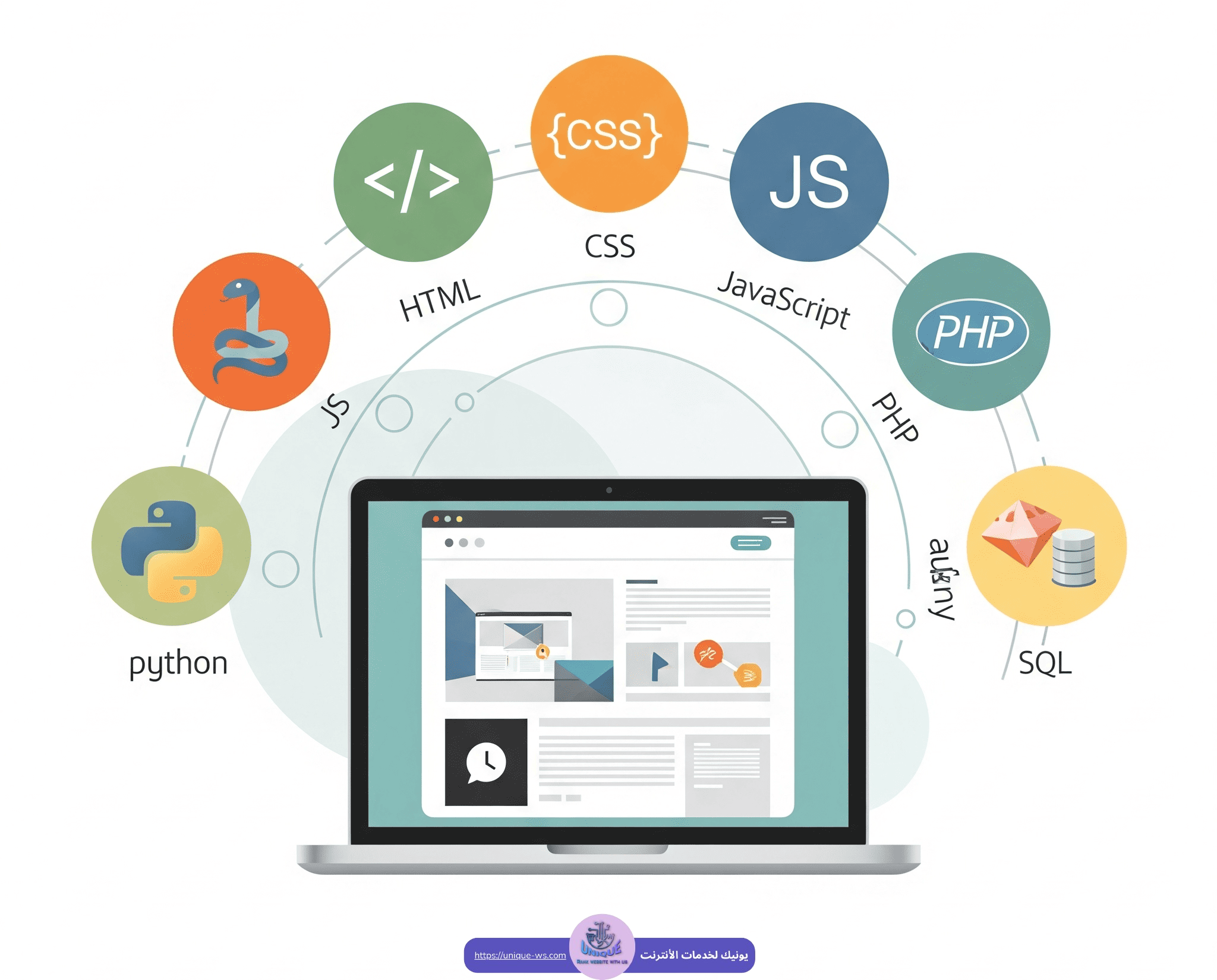 لغات تصميم وتطوير مواقع الويب