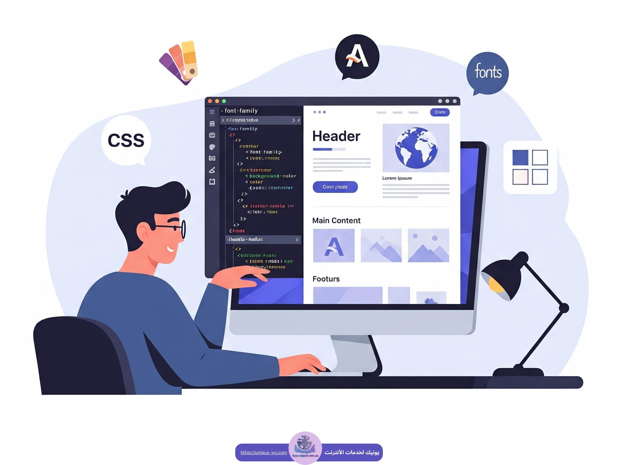 تصميم موقع الكتروني بلغة CSS