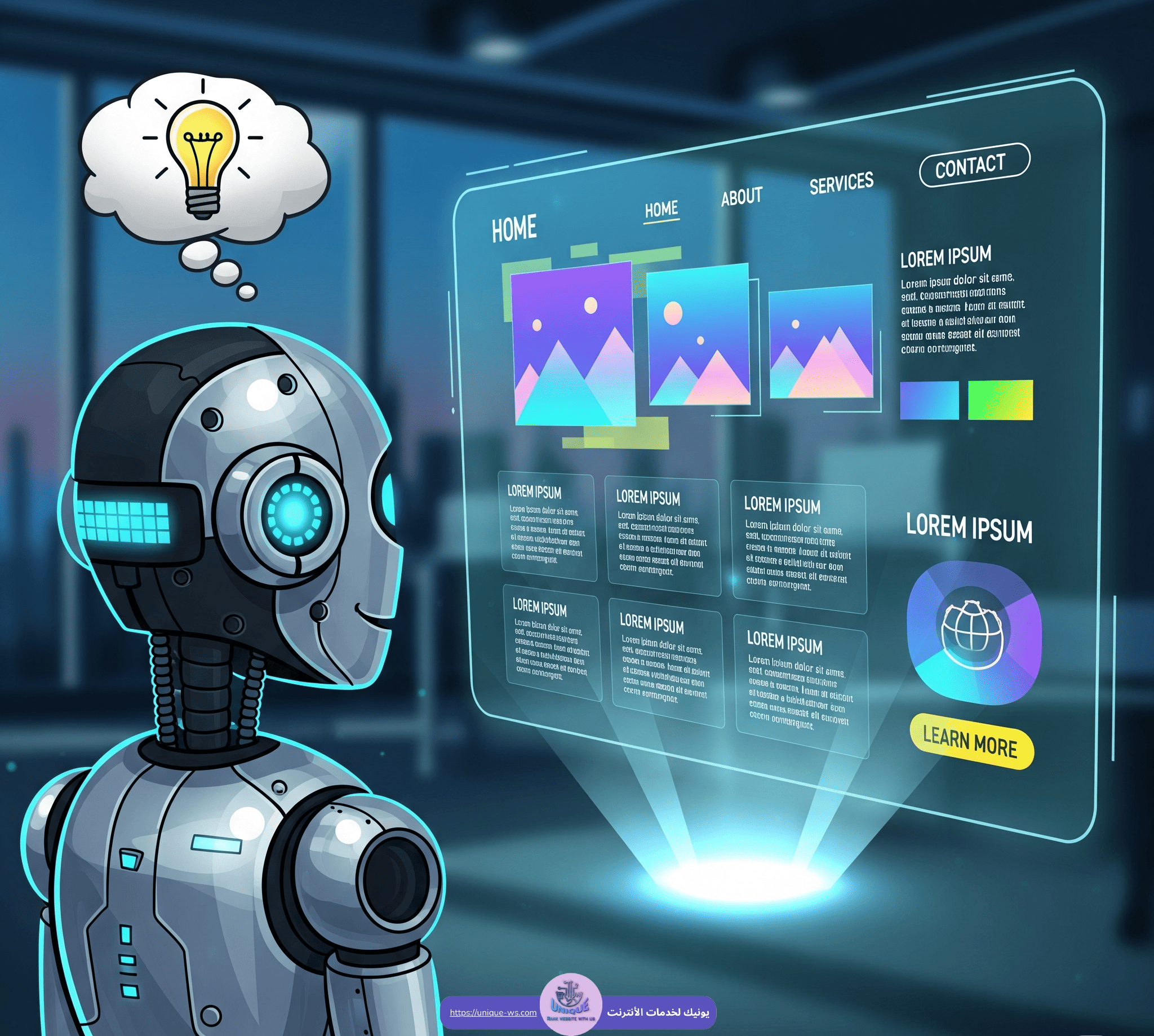 تصميم المواقع بالذكاء الاصطناعي